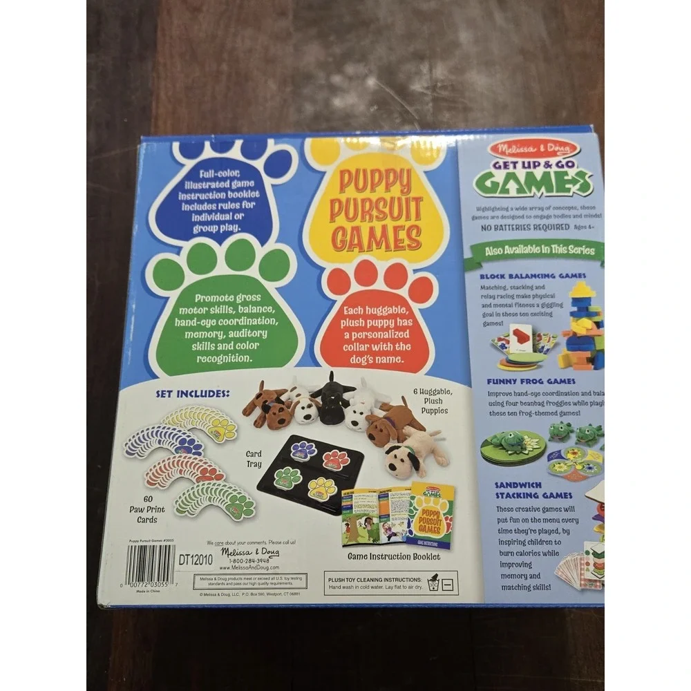 Melissa & Doug Puppy Pursuit Games 6 Plush Puppies Card Tray Children's Game